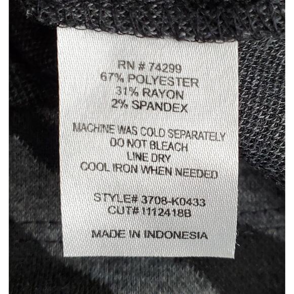 En Focus Size 12‎ Black Gray Zebra Stripe Cap Sleeve Scoop Neck Shift Dress - Picture 4 of 4